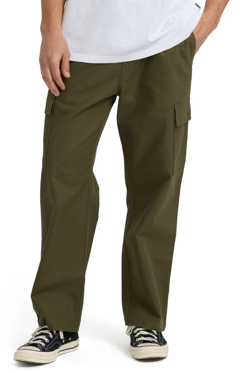 Billabong Mill Spec Garage Drawstring Cargo Pants, Main, color, Militant