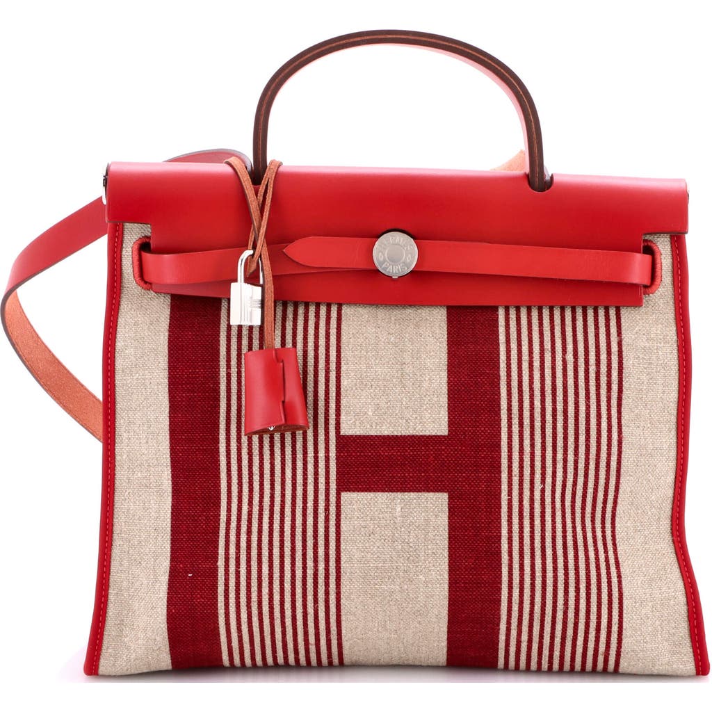 Pre-owned Hermes Hermes Herbag Zip H Vibration Toile And Leather 31