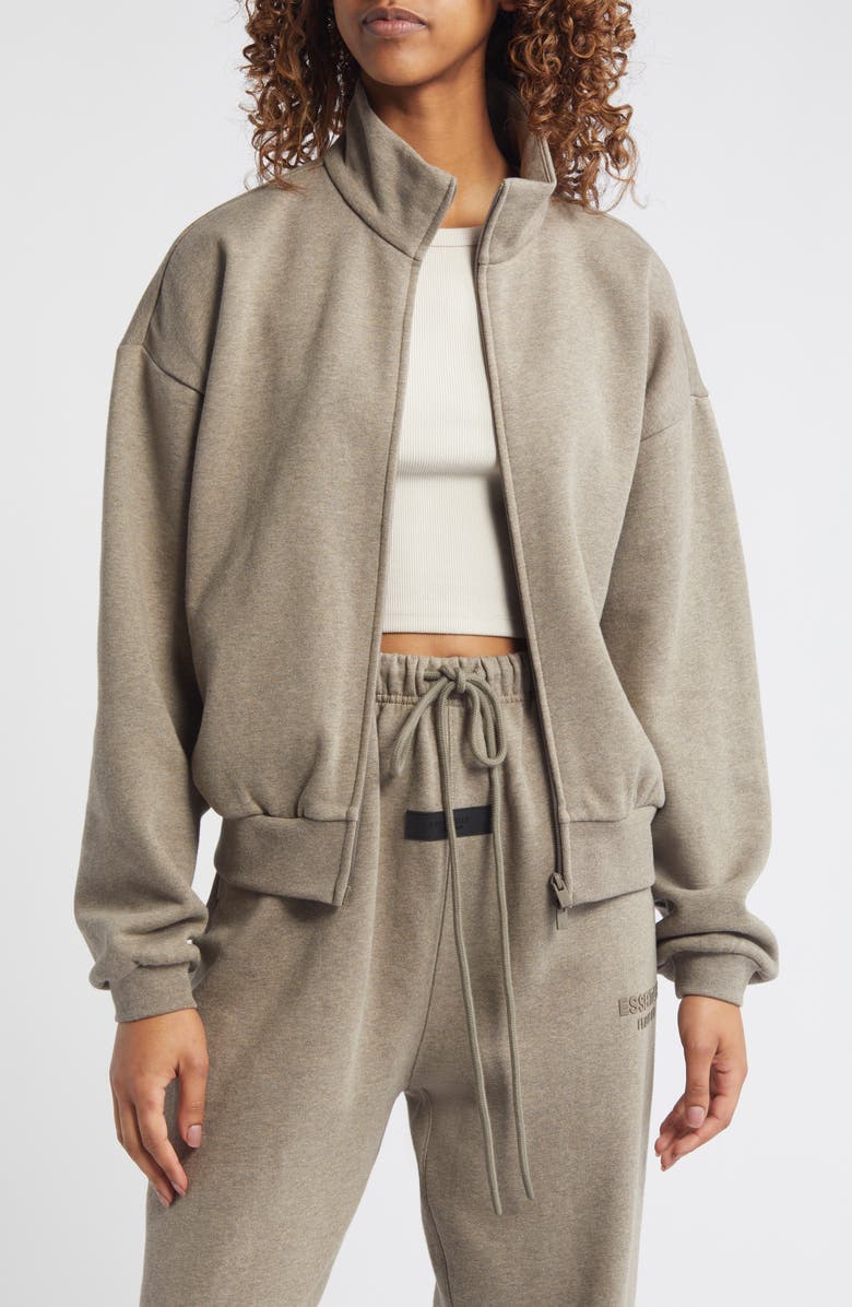 Fear of God Essentials Cotton Blend Zip-Up Jacket, Main, color, 