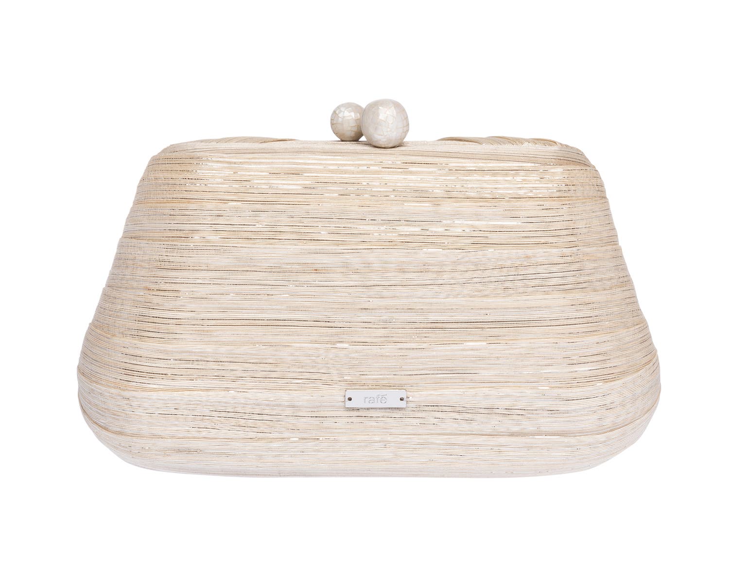 Rafe New York Rosie Draped Clutch, Alternate, color, Natural