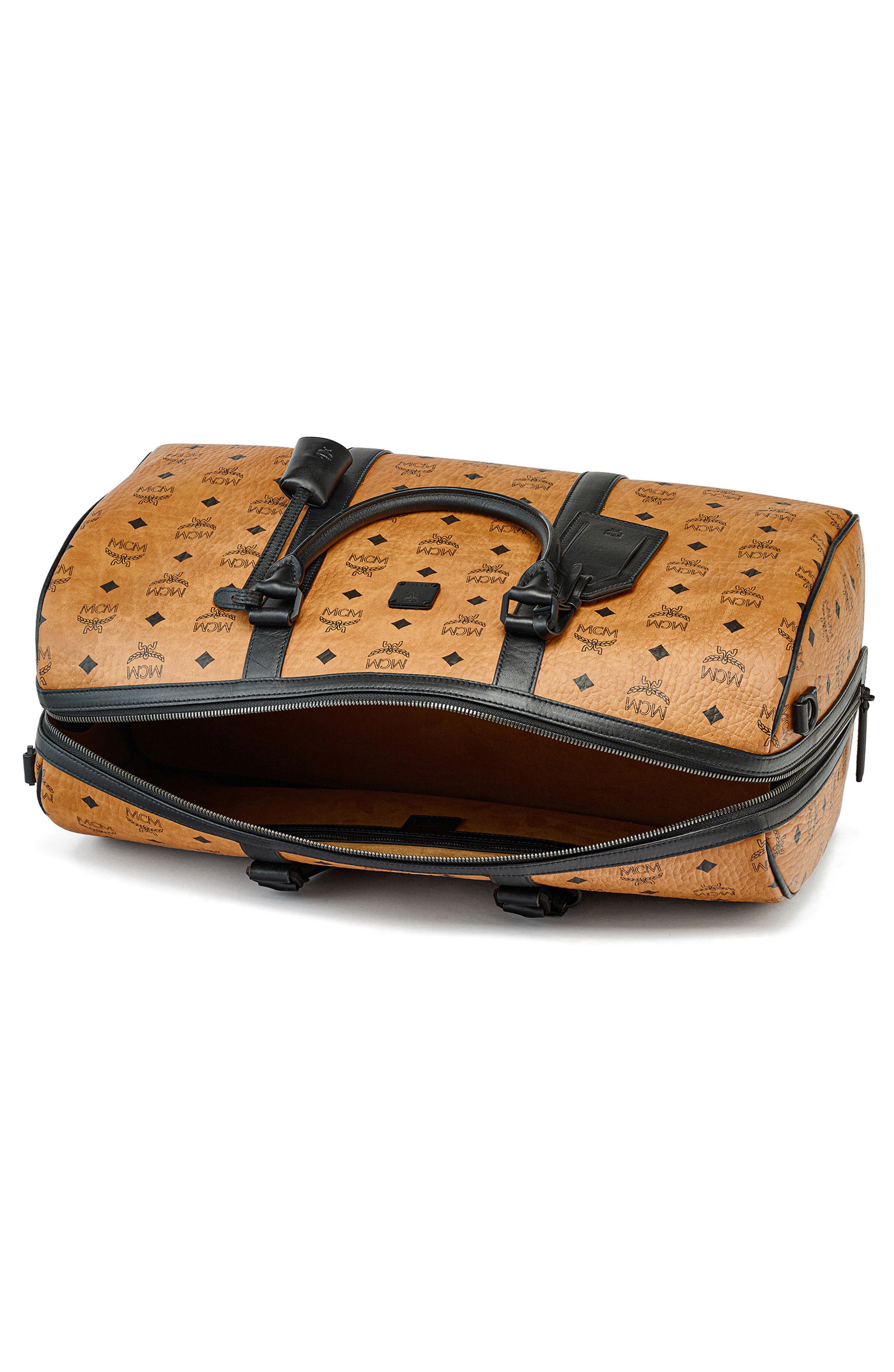 MCM Traveler Visetos Coated Canvas Duffle Bag, Alternate, color, 