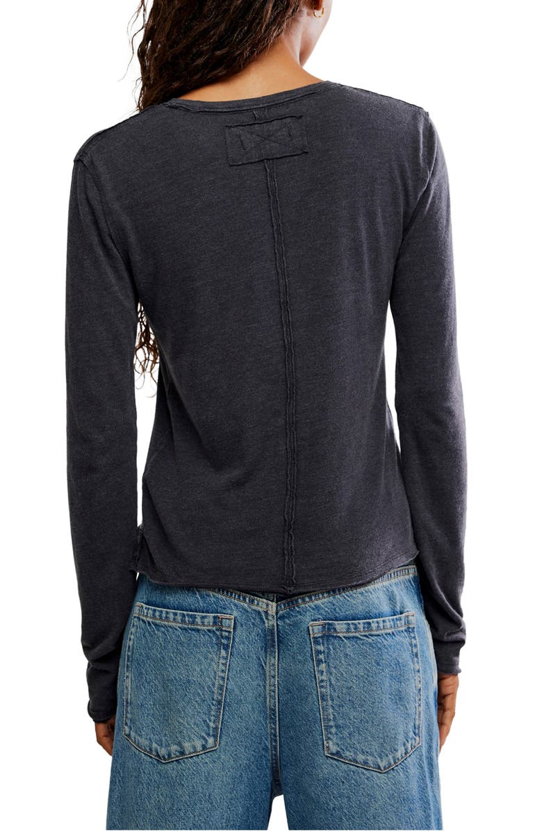 Free People Nova Long Sleeve T-Shirt, Alternate, color, Black