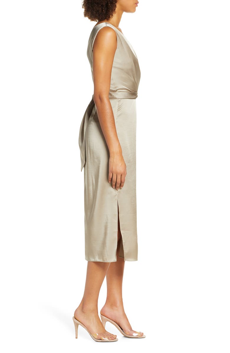 CAARA Reeba Crisscross Satin Dress, Alternate, color, 