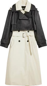 Desigual Mixed Media Trench Coat