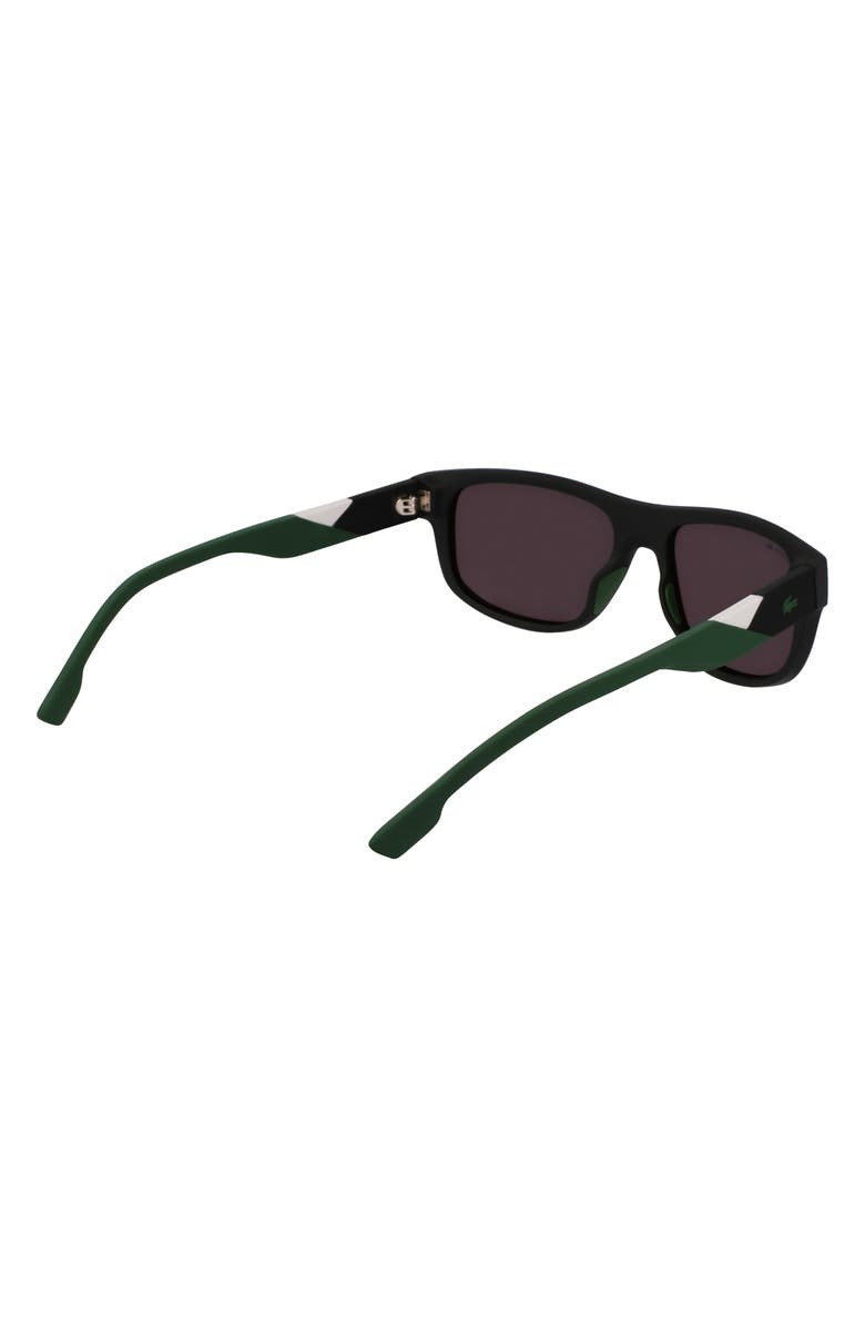 Lacoste L6042S 55mm Rectangular Sunglasses, Alternate, color, Matte Black/ Grey