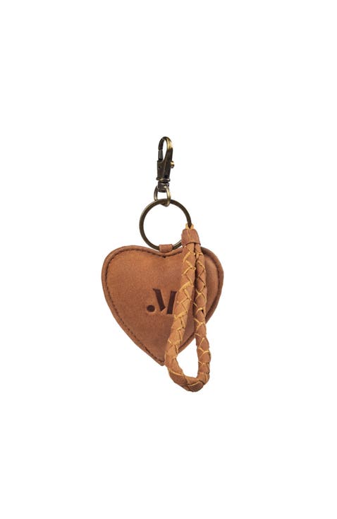 Leather Puffy Heart Keychain