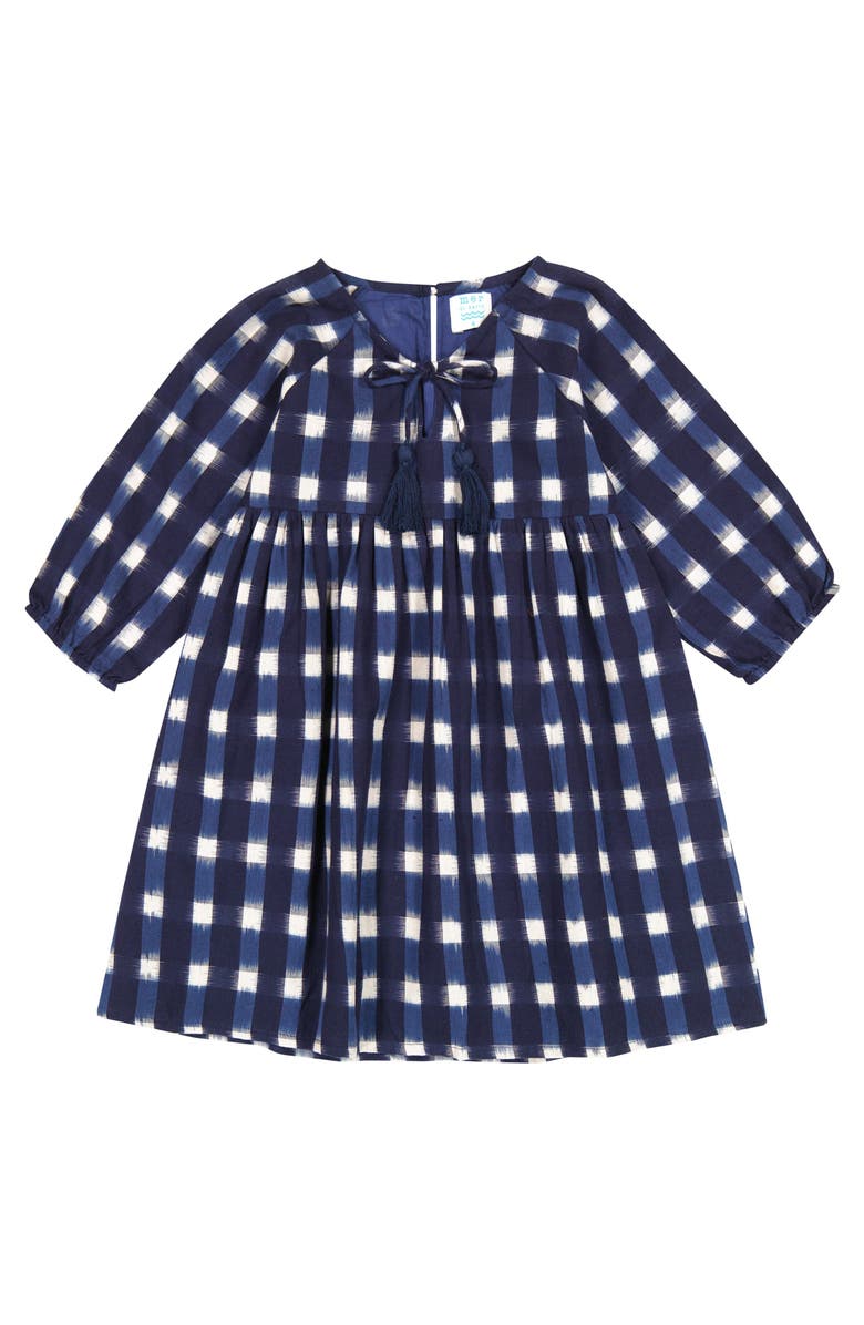 Mer St. Barth Sara Popover Dress, Main, color, Midnight Blue Ikat
