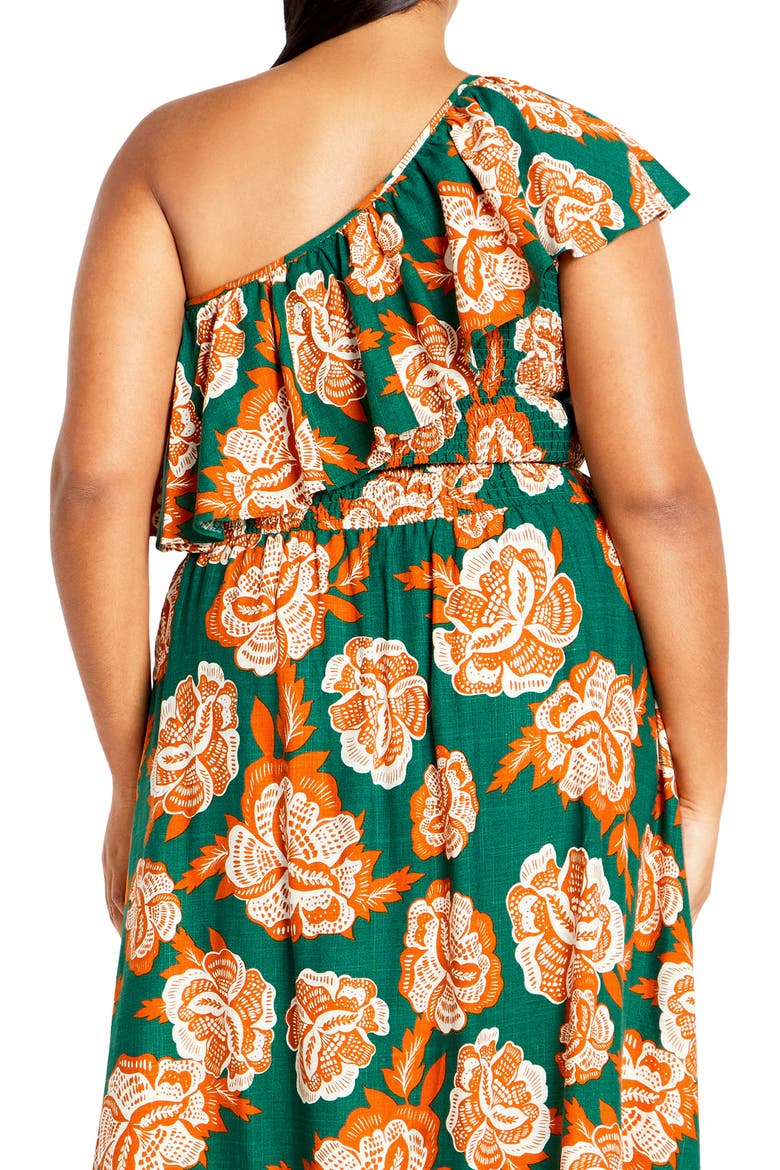 Runaway Bird Ruffle One-Shoulder Crop Top, Alternate, color, SUNDOWNER