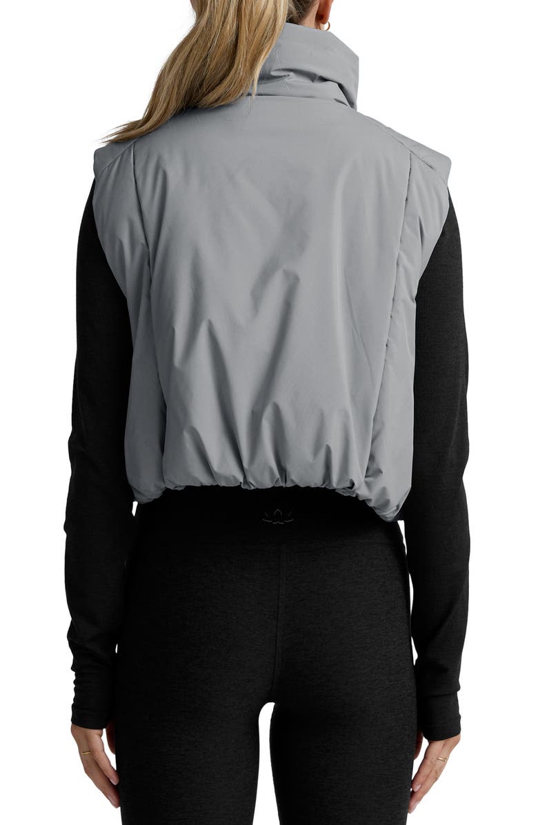 Beyond Yoga Warm-Up Water Repellent Puffer Vest, Alternate, color, Storm Gray