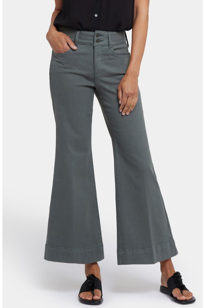Mia Cool Embrace® High Waist Palazzo Flare Jeans, Main, color, SAGE LEAF