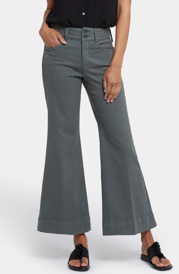 Nydj Mia High Rise Wide Leg Jeans In Green
