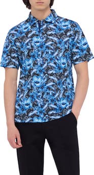 Bugatchi Hendrix Digital Floral Print Pima Cotton Polo