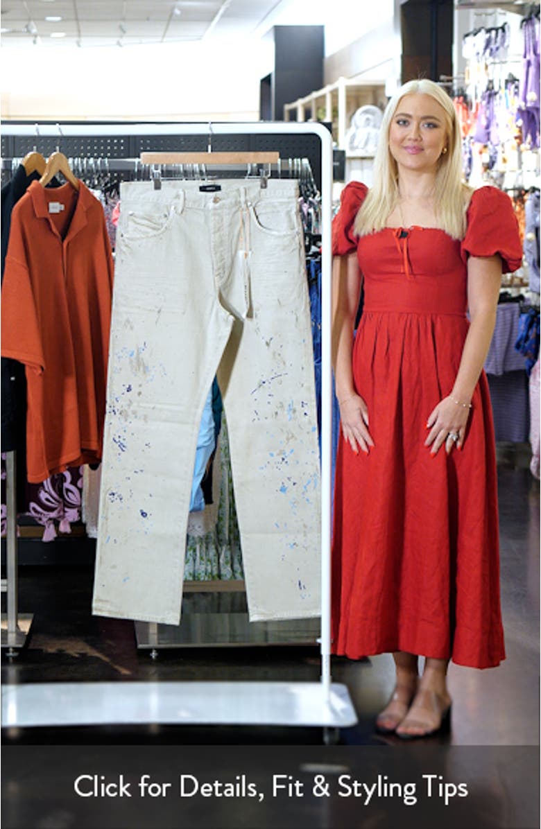 Double Paint Embroidered Straight Leg Jeans, sales video thumbnail