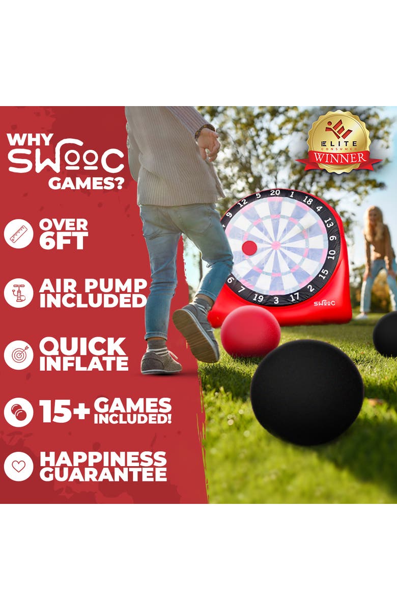 Swooc Games Giant Kick Darts Game, Alternate, color, Red