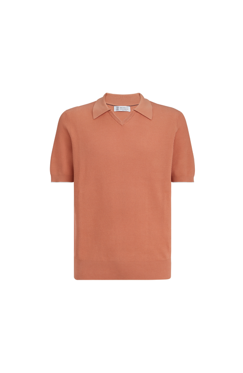 Cotton English rib knit polo