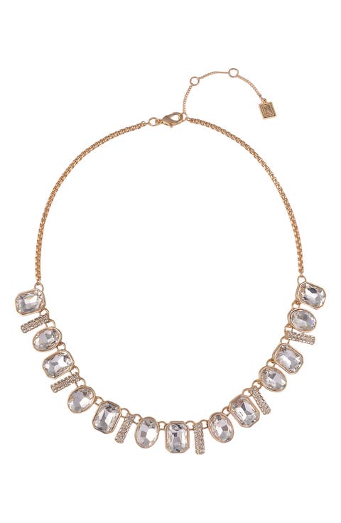 Oval & Square Crystal Necklace