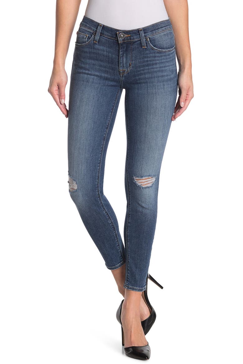Krista Distressed Ankle Crop Skinny Jeans, Alternate, color, WRAITH DES