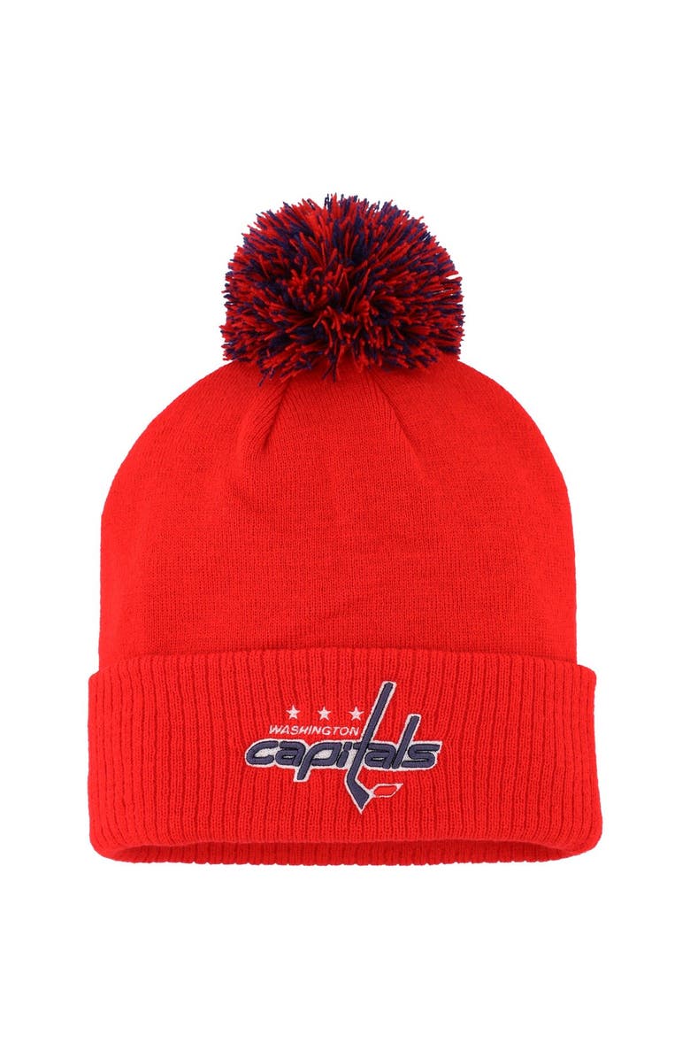 adidas Men's adidas Red Washington Capitals COLD.RDY Cuffed Knit Hat with Pom, Main, color, Red