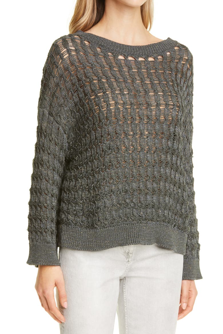 Cotton Blend Sweater, Alternate, color, GREEN