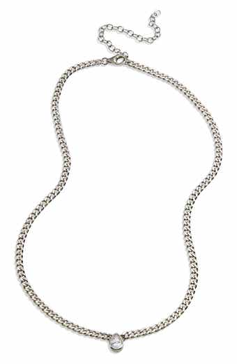Cuban Link CZ Solitaire Necklace