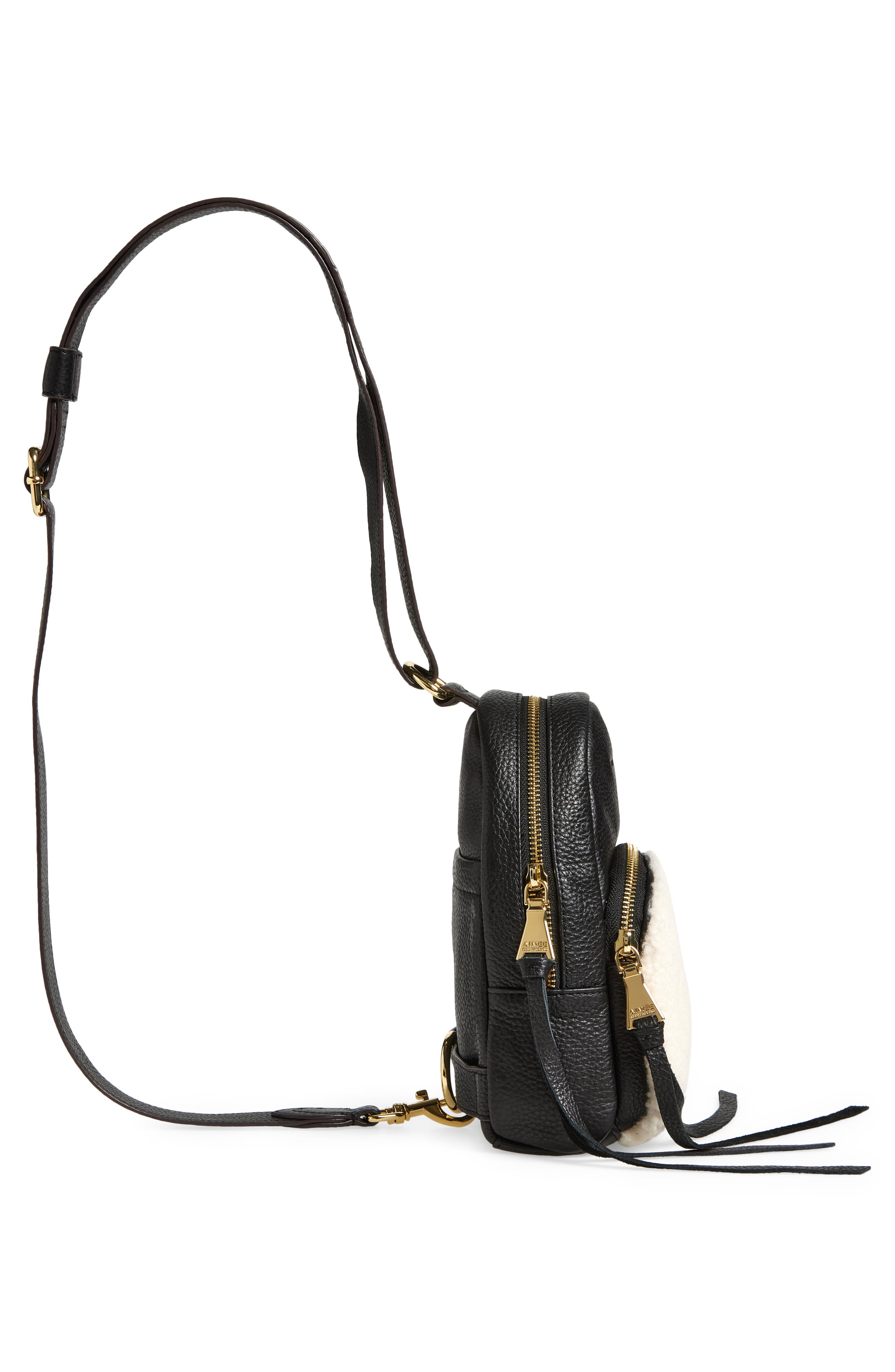 AIMEE Breeze Genuine Shearling & Leather Sling Bag, Alternate, color, 