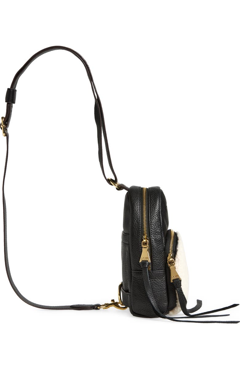 AIMEE Breeze Genuine Shearling & Leather Sling Bag, Alternate, color,