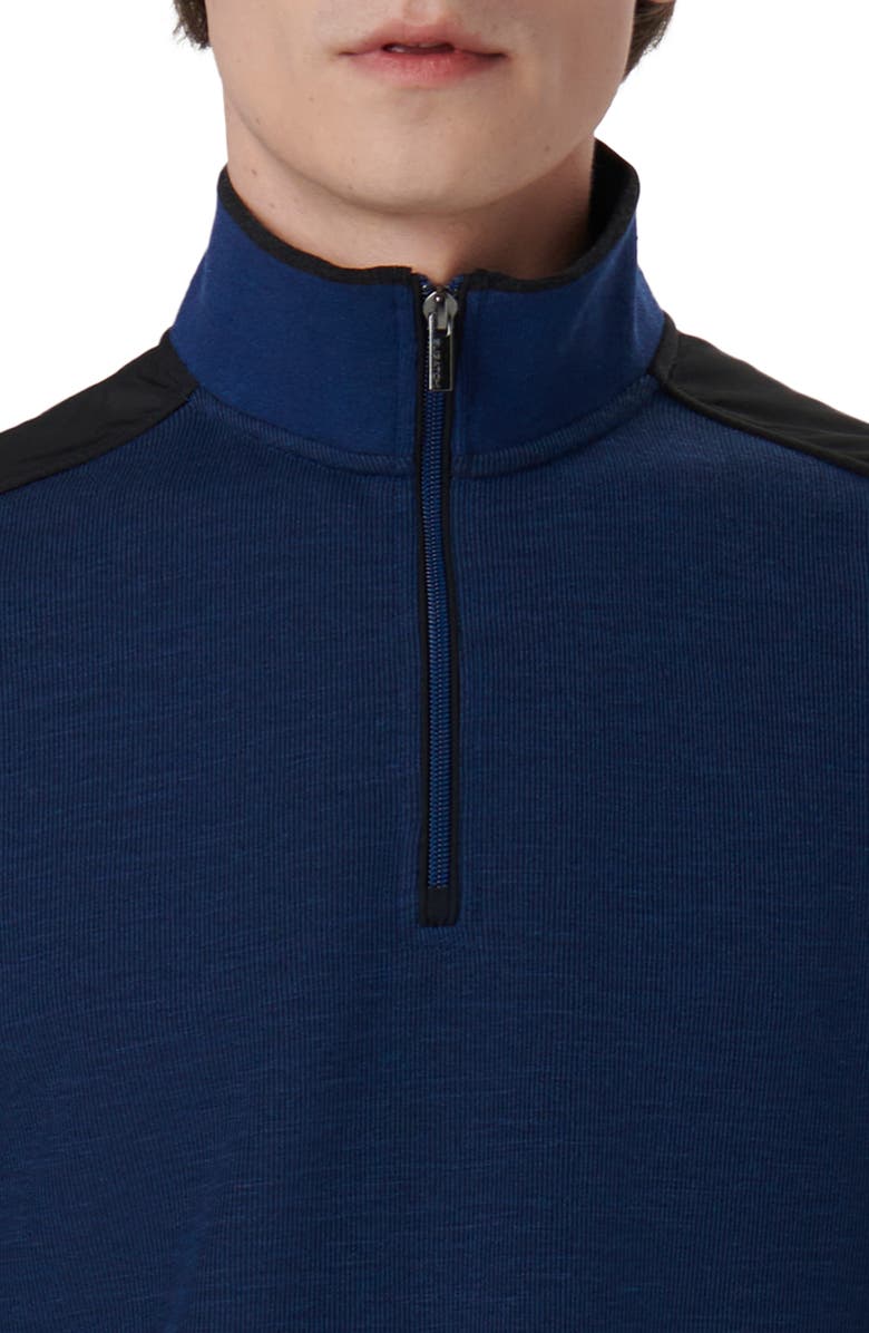 Bugatchi Quarter Zip Pullover, Alternate, color, Night Blue