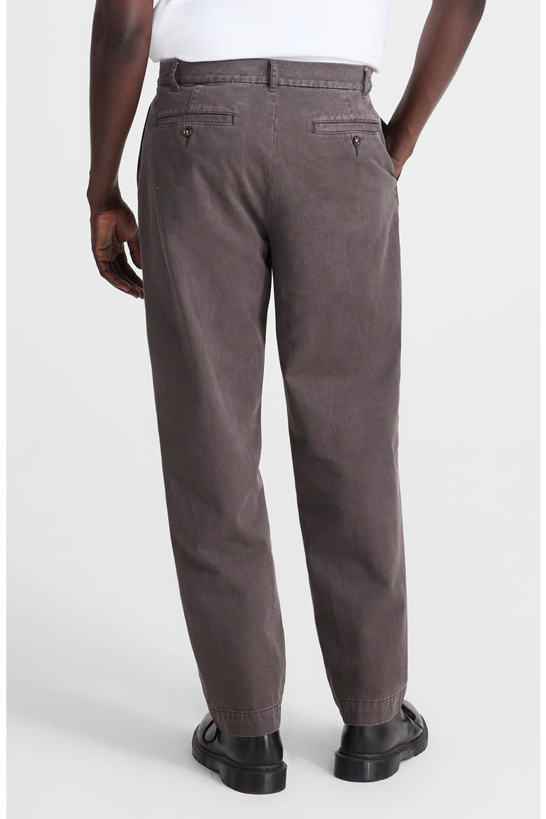 Pleated Cotton Twill Pants, Alternate, color, SOFT CHARCOAL