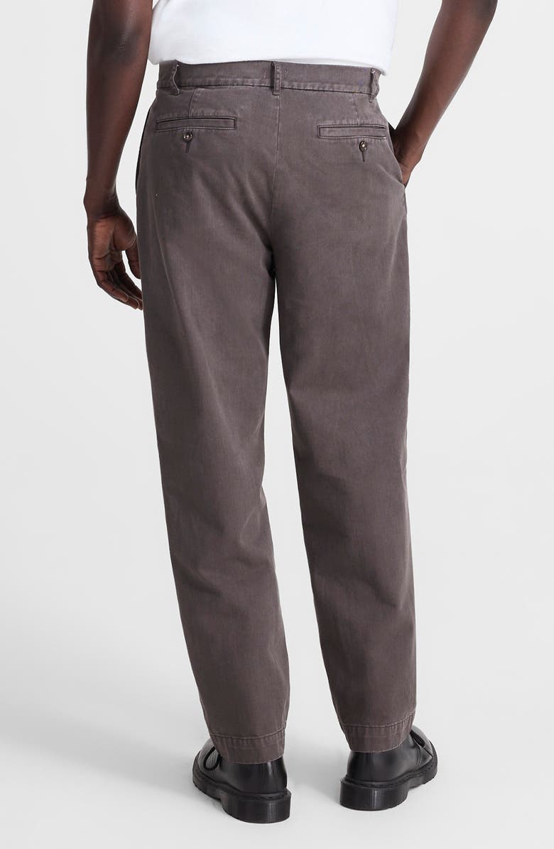 Madewell Pleated Cotton Twill Pants, Alternate, color, Soft Charcoal