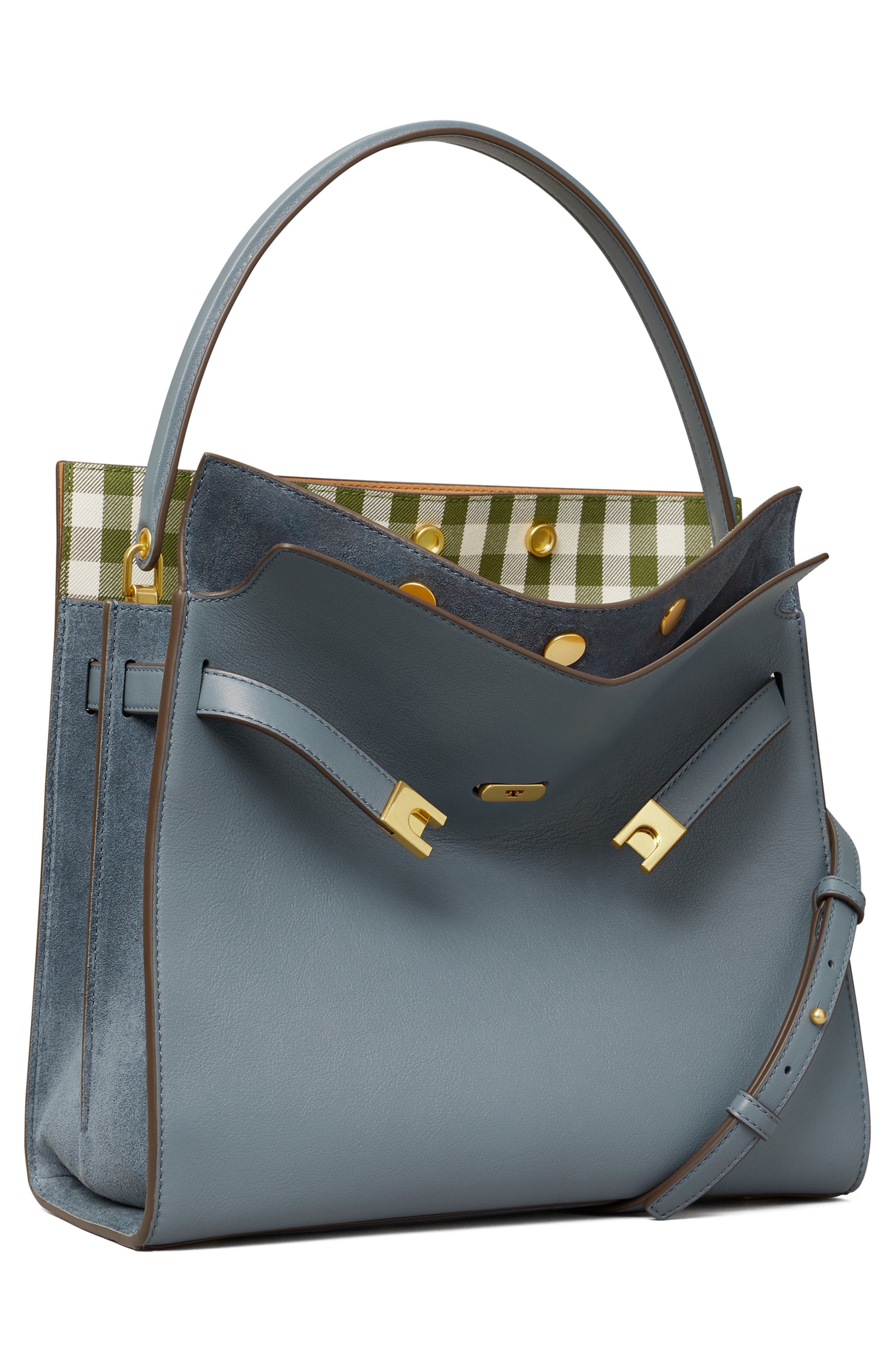 Tory Burch Lee Radziwill Leather Double Bag, Alternate, color, 