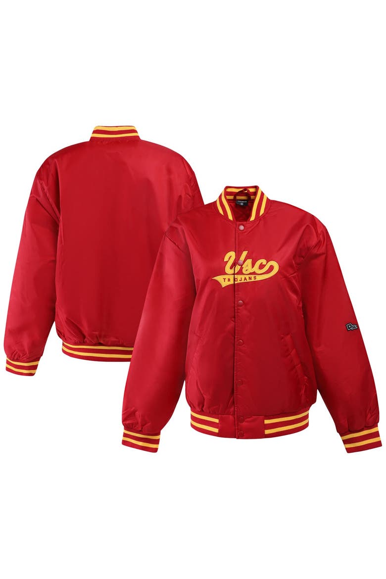 Women's Hype and Vice Cardinal USC Trojans A-Game Varsity Full-Snap Jacket, Main, color, Cardinal