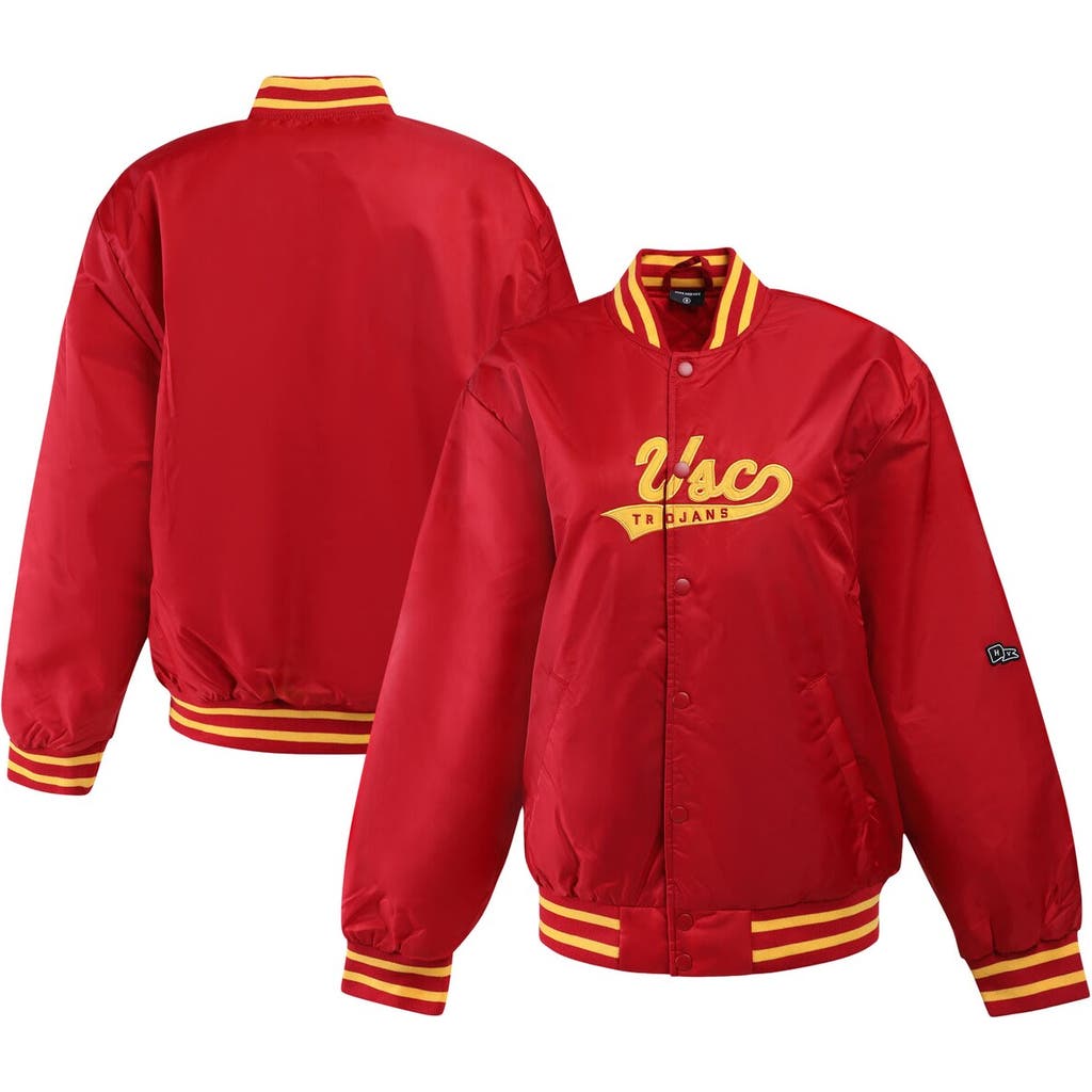 Hype And Vice Cardinal Usc Trojans A-game Varsity Full-snap Jacket