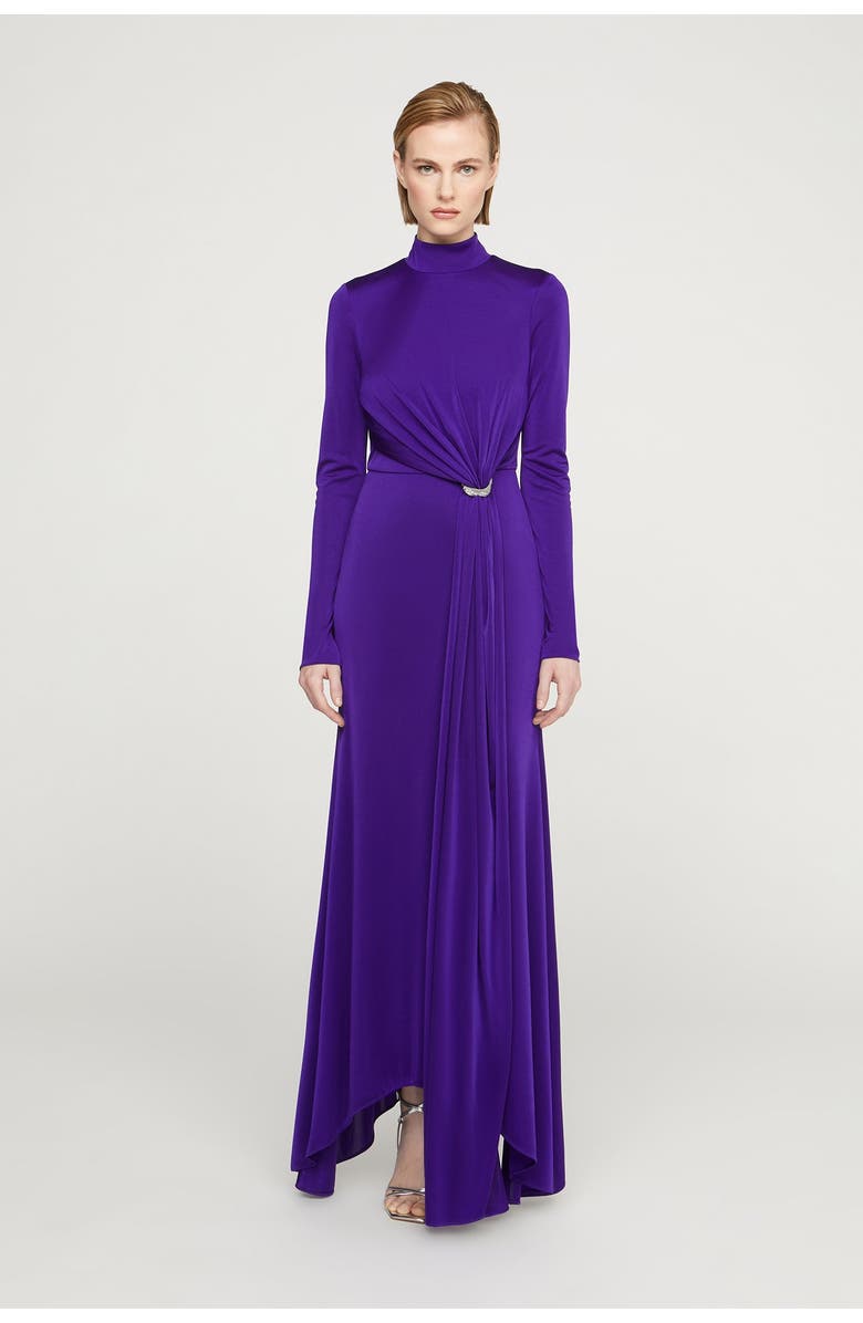 HALSTON Mya Long Sleeve Jersey Dress, Main, color, Blue Violet