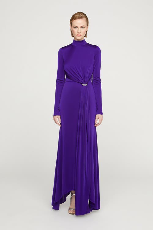 Halston Mya Long Sleeve Jersey Dress In Blue