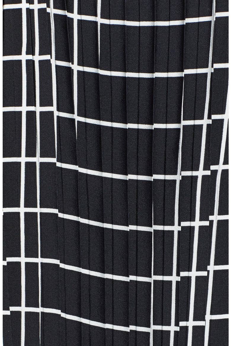 Grid Print Slipdress, Alternate, color, BLACK