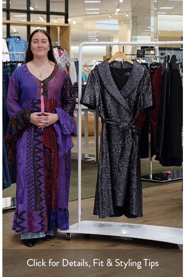 Jacquard Faux Wrap Midi Dress video