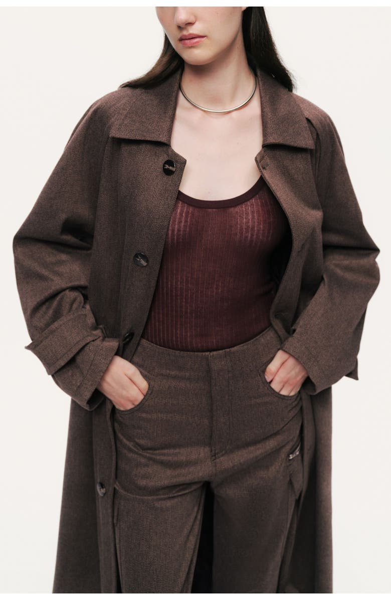 Nocturne Single-Breasted Trench Coat, Alternate, color, Dark Brown