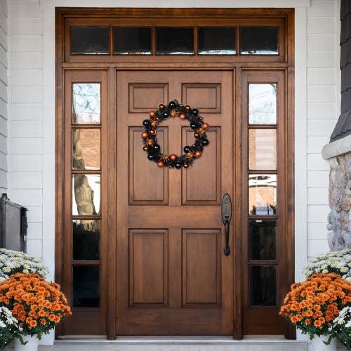 Northlight Spiders And Ornaments Halloween Wreath In Black