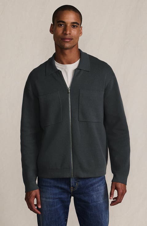 Long Sleeve Fine Gauge Cotton Full Zip Chore Coat