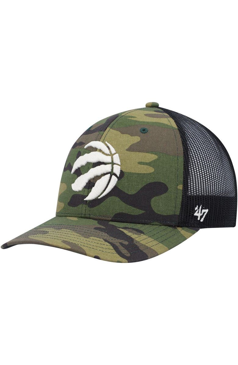 '47 Men's '47 Camo/Black Toronto Raptors Trucker Snapback Hat, Main, color,
