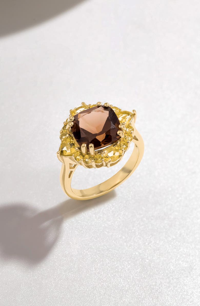 YS GEMS Smoky Quartz & Citrine Ring, Alternate, color, Brown