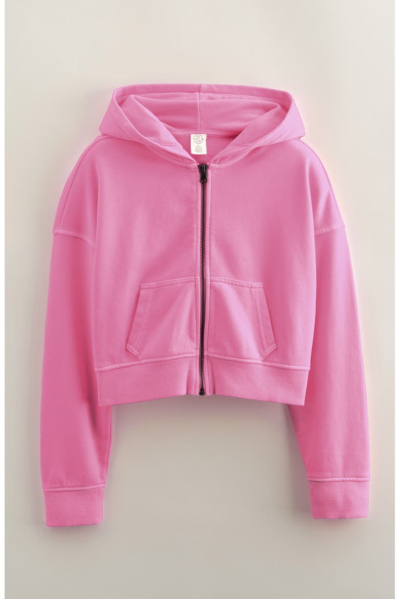 Kids' French Terry Zip-Up Hoodie, Main, color, PINK COTTON