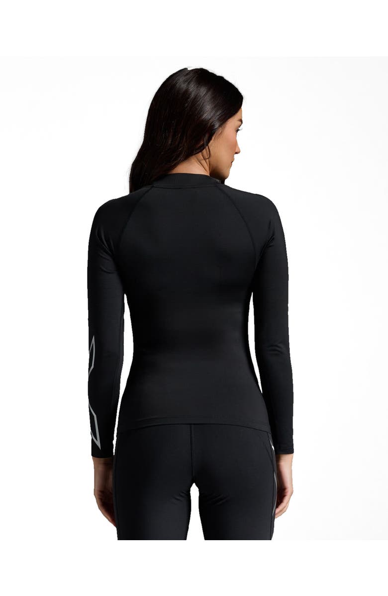 2XU Women
s Ignition Compression Long Sleeve, Alternate, color, Black/Silver
