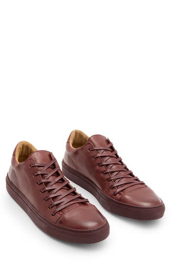 John Varvatos Man Sneakers Burgundy Size 9 Leather In Red