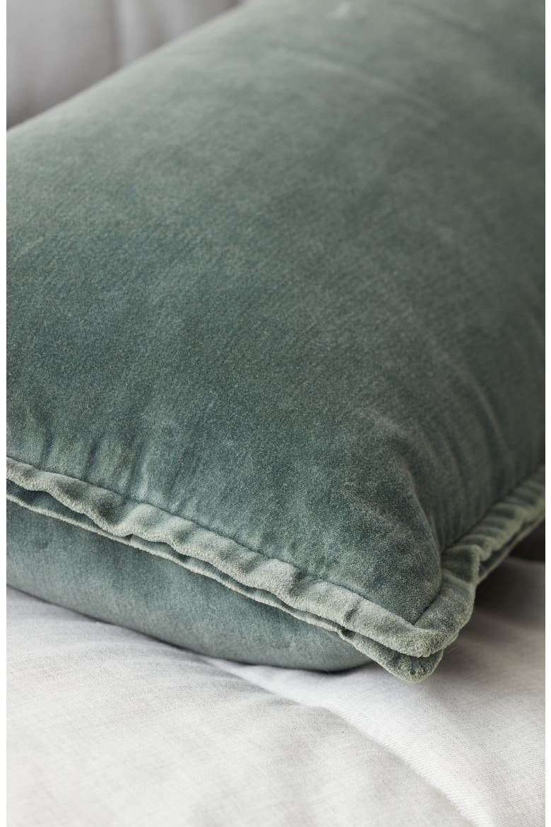 Velveteen Bolster Pillow, Alternate, color, GREEN TREE