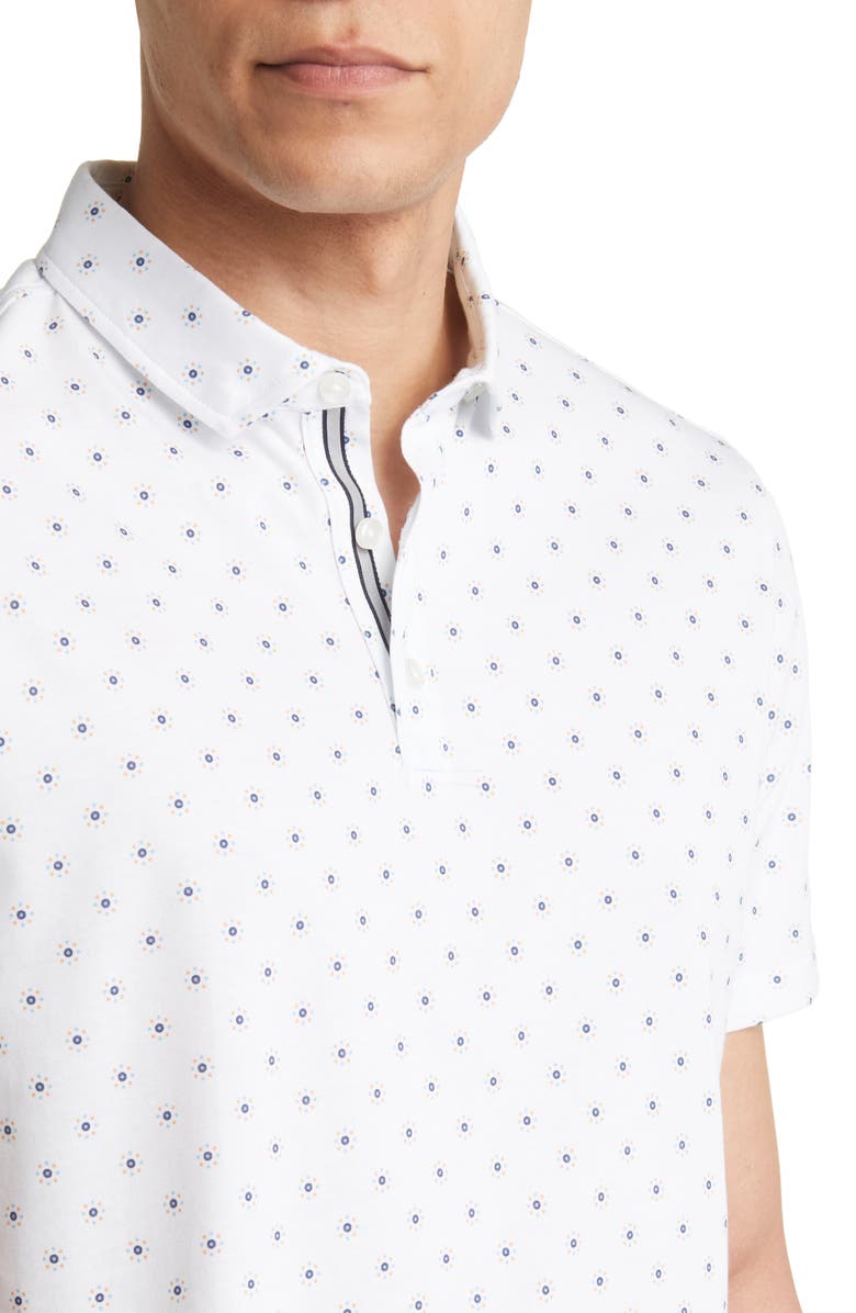 Stone Rose Geo Print Performance Jersey Polo, Alternate, color, 