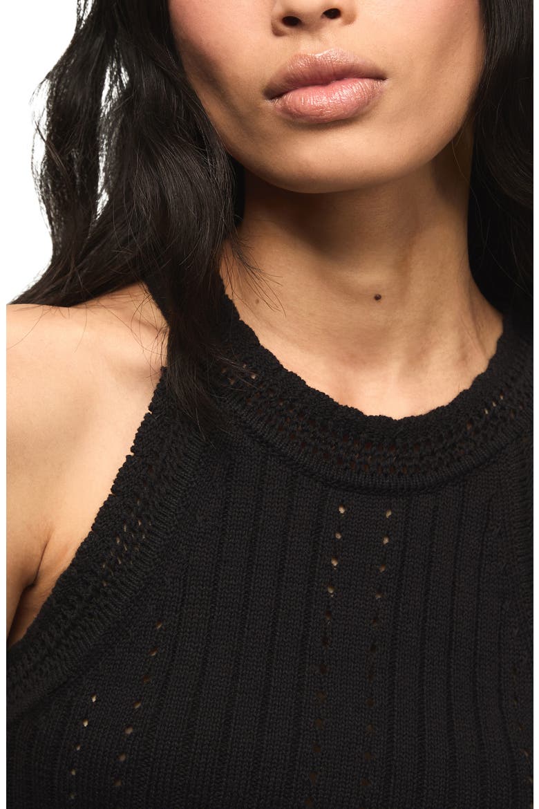 Pointelle Sweater Tank, Alternate, color, DARK BLACK