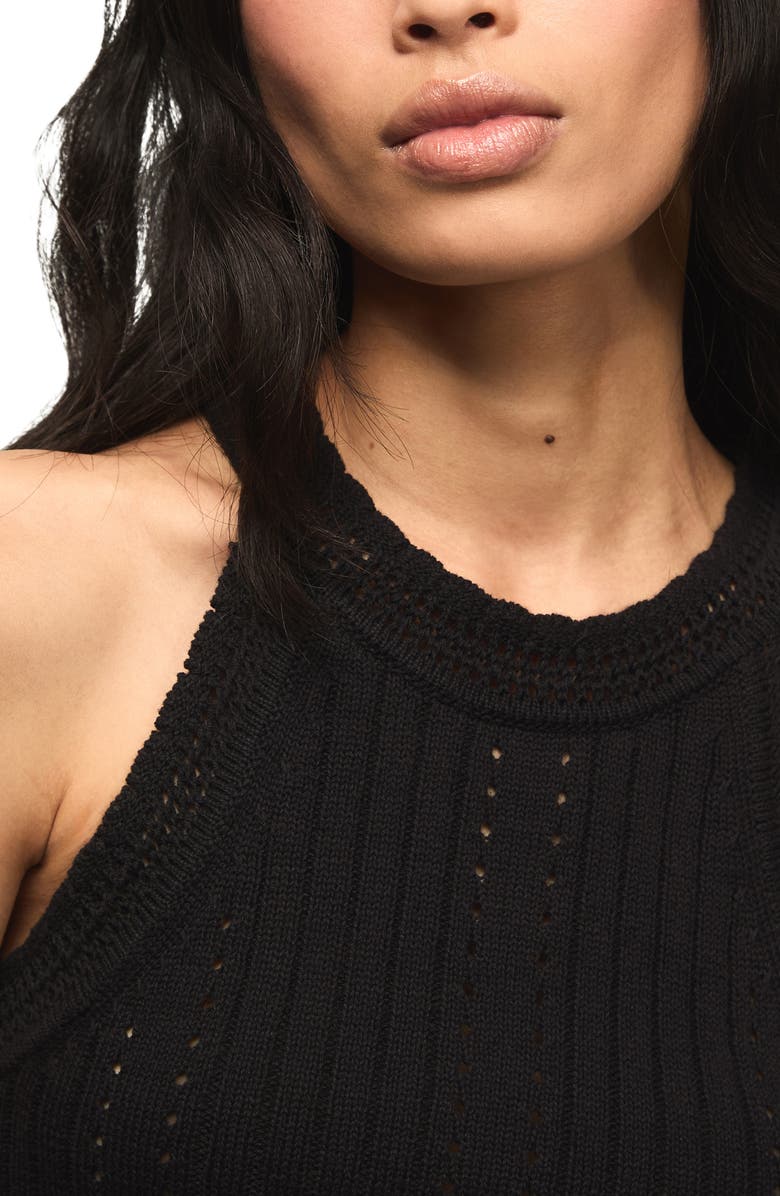 Lucky Brand Pointelle Sweater Tank, Alternate, color, Dark Black