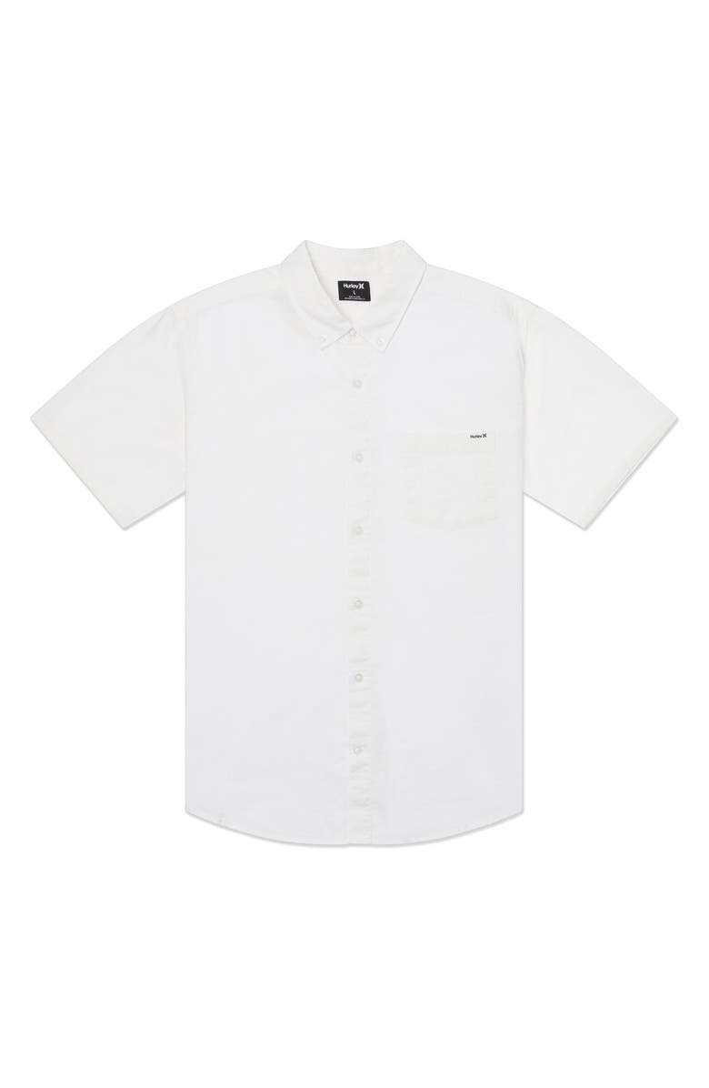 Hurley Icon Stretch Button-Down Shirt, Alternate, color, White