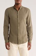 John Varvatos Slim Fit Band Collar Stretch Button-Up Shirt